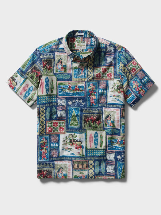 Reyn Spooner Men's Hawaiian Christmas 2026 Collared Short Sleeve Aloha Shirt