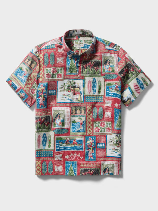 Reyn Spooner Men's Hawaiian Christmas 2026 Collared Short Sleeve Aloha Shirt