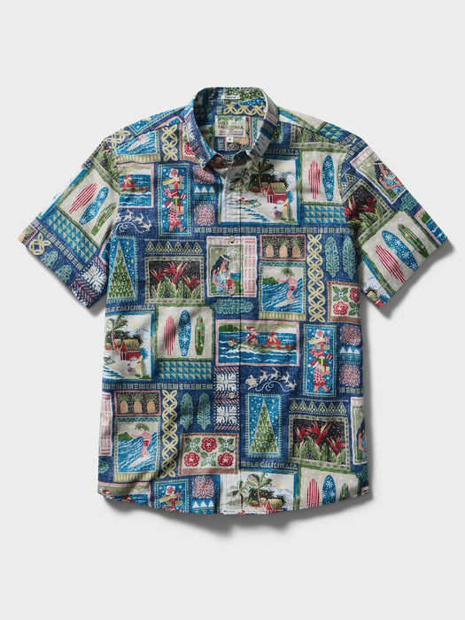 Reyn Spooner Men's Hawaiian Christmas 2026 Collared Short Sleeve Aloha Shirt