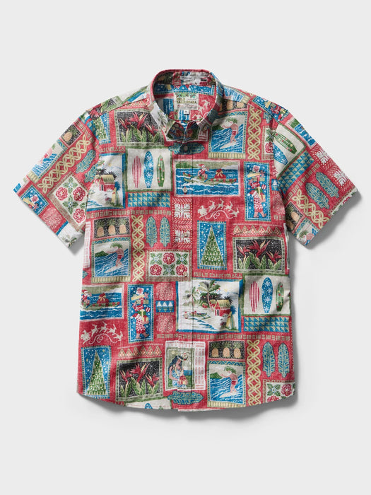 Reyn Spooner Men's Hawaiian Christmas 2026 Collared Short Sleeve Aloha Shirt
