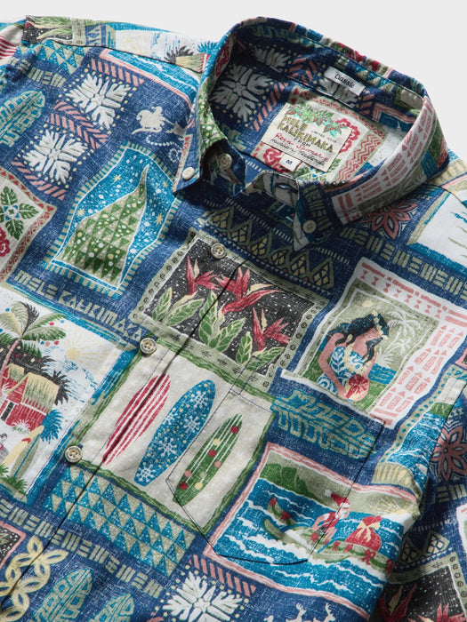 Reyn Spooner Men's Hawaiian Christmas 2026 Collared Short Sleeve Aloha Shirt