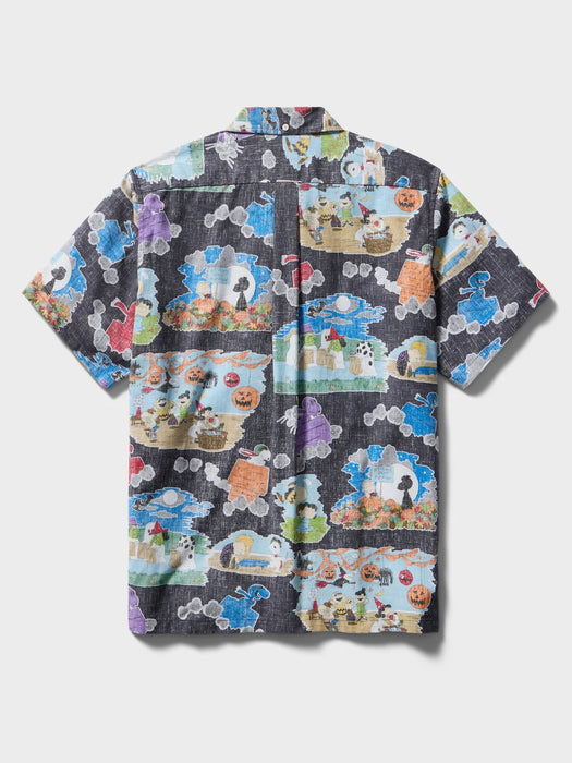Reyn Spooner Charlie Brown Great Pumpkin Collared Short Sleeve Aloha Shirt