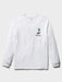 White long sleeve crew neck t-shirt with Reyn Spooner logo on a left chest pocket area.