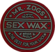3 inch Circular logo with 'Mr. Zogs Sex Wax' text on a metallic  red vinyl sticker
