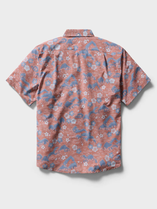 Reyn Spooner Sakura Fields Dusty Cedar short sleeve light weight Performance Button up back view