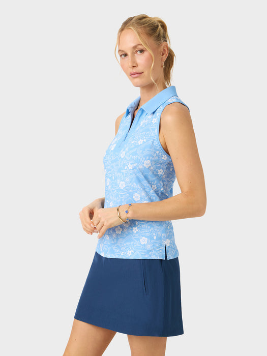 Reyn Spooner Women's Sakura Fields Blake Performance Top Allure Blue side view