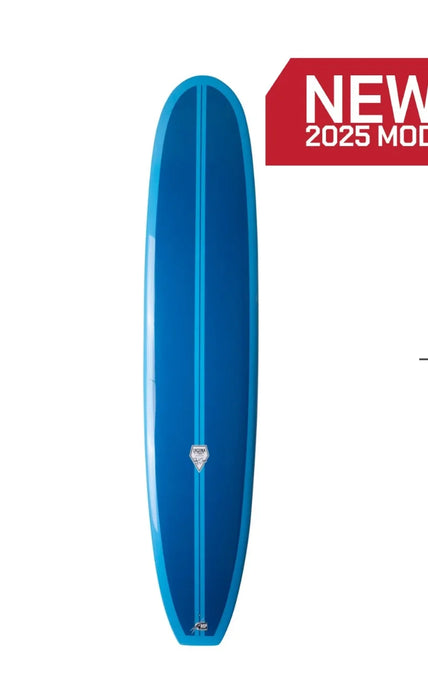 Sleep Walker Elements Longboard Surfboard blue deck view 50/50 rails single fin