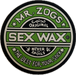 3 inch circular logo of Mr. Zogs Sex Wax with lite green and white colors on a black vinyl sticker