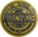 3 inch circular logo of Mr. Zogs Sex Wax in metallic yellow and silver colors on a black vinyl sticker