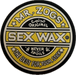 3 inch circular logo of Mr. Zogs Sex Wax in yellow and white colors on a black vinyl sticker