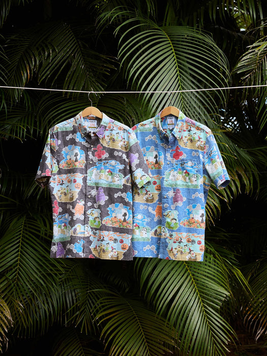 Reyn Spooner Charlie Brown Great Pumpkin Collared Short Sleeve Aloha Shirt