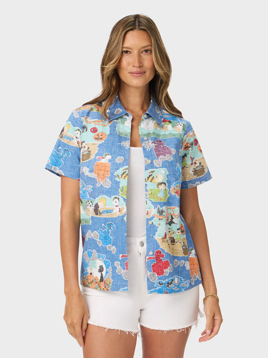 Reyn Spooner Women's It's The Great Pumpkin, Charlie Brown: 60th Anniversary Abby Top
