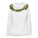 White long-sleeve rashguard with a Hawaii style flower lei back view