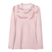 Chic Pink long-sleeve rashguard with Hawaii style pink and white flower lei front view