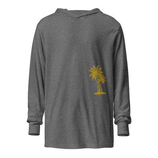 Kimo's Surf Hut's Women's Hooded long-sleeve Tee in grey Triblend color  Regular fit poly cotton blend