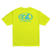 moisture-wicking fabric yellow safety color T-shirt oval surf logo in Baby Blue & White 40+ SPF protection back view