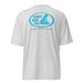 Kimo's Surf Hut Baby blue white Logo lt grey rashguard moisture-wicking fabric, active wear 40+ SPF back view HI flag sleeve