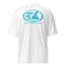 Kimo's Surf Hut Baby blue white Logo white rashguard moisture-wicking fabric, active wear 40+ SPF back view HI flag sleeve