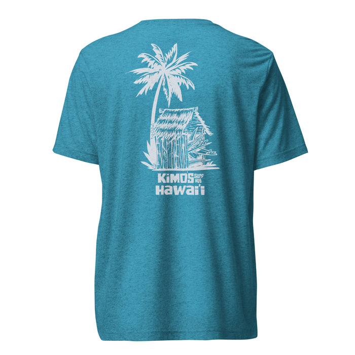 Kimo's Surf Hut Hawai'i with Flag on Shoulder Short Sleeve T-shirt