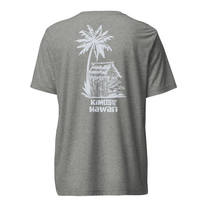 Kimo's Surf Hut Hawai'i with Flag on Shoulder Short Sleeve T-shirt