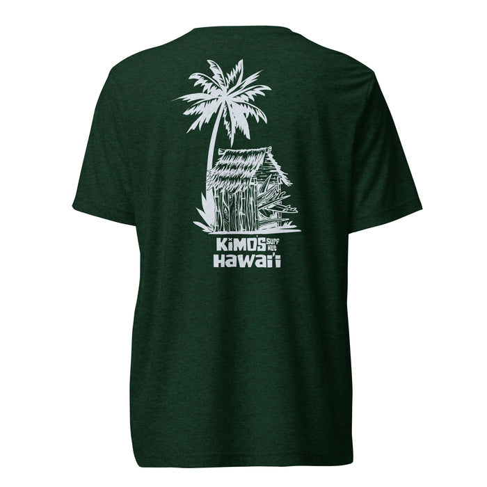 Kimo's Surf Hut Hawai'i with Flag on Shoulder Short Sleeve T-shirt