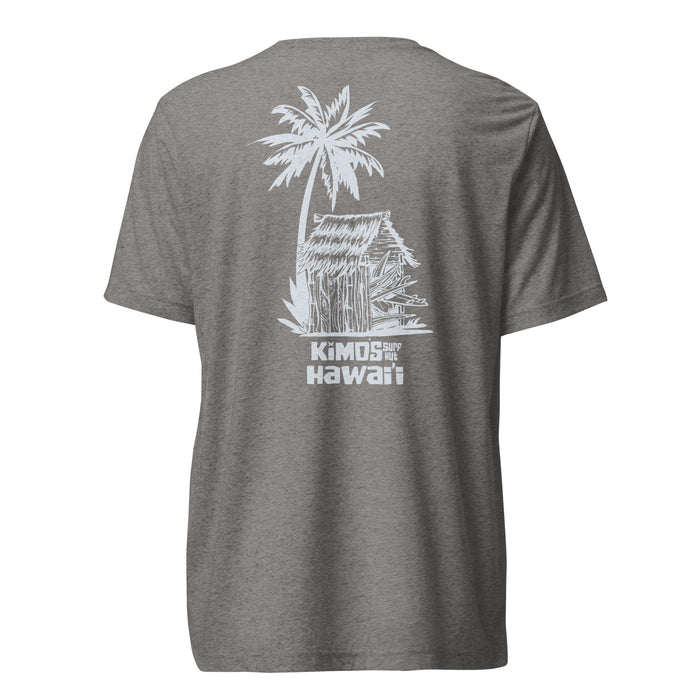 Kimo's Surf Hut Hawai'i with Flag on Shoulder Short Sleeve T-shirt