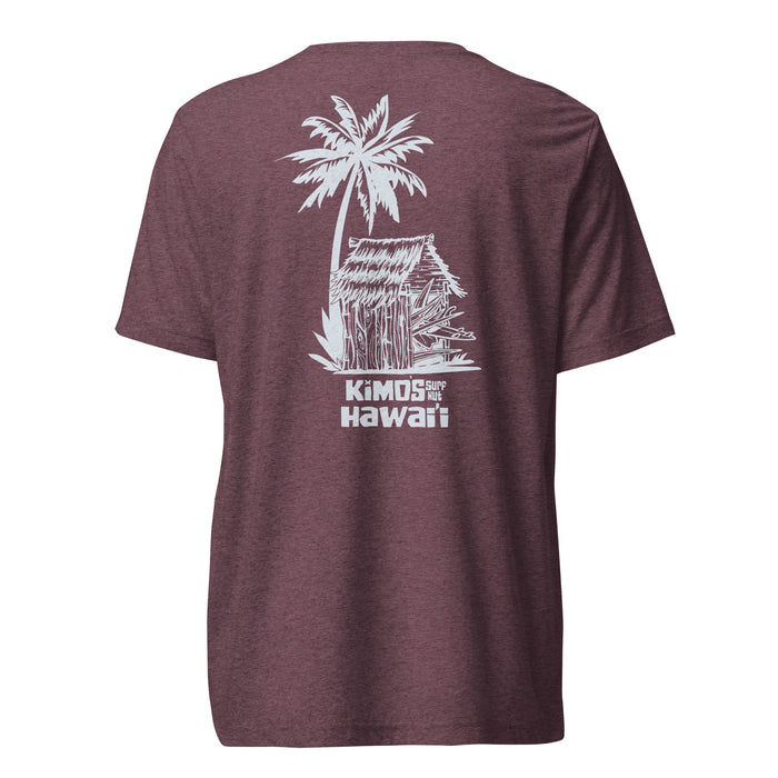 Kimo's Surf Hut Hawai'i with Flag on Shoulder Short Sleeve T-shirt
