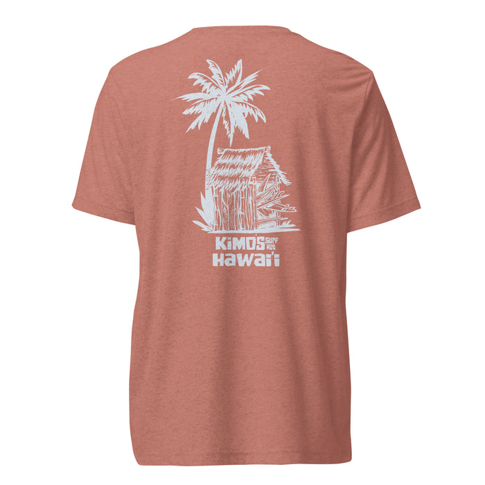 Kimo's Surf Hut Hawai'i with Flag on Shoulder Short Sleeve T-shirt