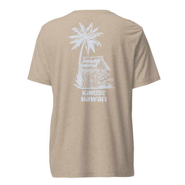 Kimo's Surf Hut Hawai'i with Flag on Shoulder Short Sleeve T-shirt